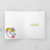 Cute Cartoon Chameleons Persoonlijk Birthday Kaart (Binnen)