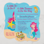 Cute Cartoon Character Mermaid Baby shower Design Kaart (Voorkant / Achterkant)