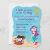 Cute Cartoon Character Mermaid Baby shower Design Kaart (Voorkant)