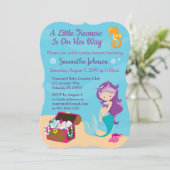 Cute Cartoon Character Mermaid Baby shower Design Kaart (Staand voorkant)
