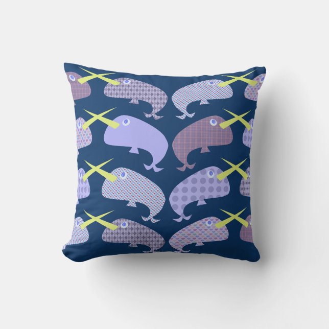 Cute Cartoon Character Narwhal Pattern Kussen (Voorkant)