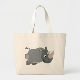 Cute Cartoon Charging Rhino Bag Grote Tote Bag