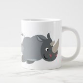 Cute Cartoon Charging Rhino Jumbo Mok (Rechts)