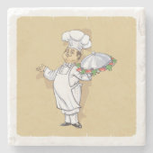Cute Cartoon Chef Stone Onderzetter (Voorkant)