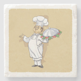 Cute Cartoon Chef Stone Onderzetter