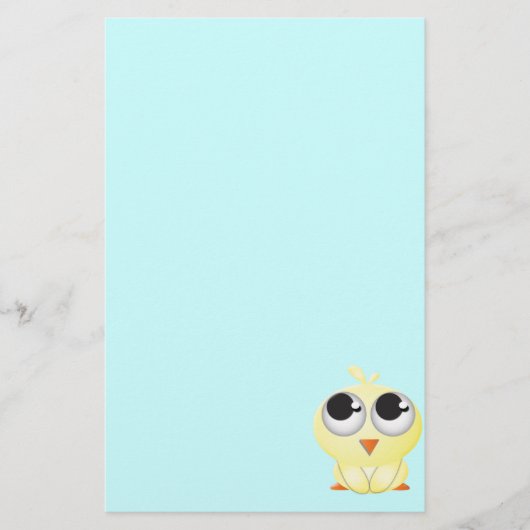 Cute Cartoon Chick Briefpapier (Voorkant)