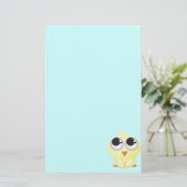 Cute Cartoon Chick Briefpapier (Staand voorkant)