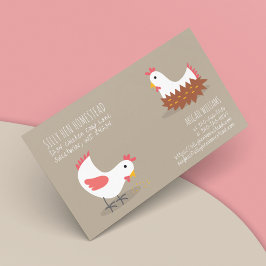 Cute Cartoon Chicken Hen Visitekaartje
