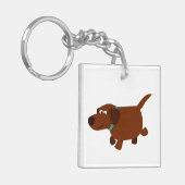 Cute Cartoon Chocolate Labrador AcrylSleutelhanger Sleutelhanger (Voorkant Links)