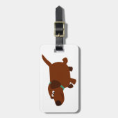 Cute Cartoon Chocolate Labrador Bagagelabel (Voorkant verticaal)