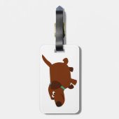 Cute Cartoon Chocolate Labrador Bagagelabel (Achterkant verticaal)