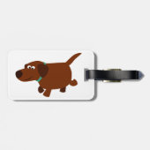 Cute Cartoon Chocolate Labrador Bagagelabel (Achterkant horizontaal)