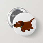 Cute Cartoon Chocolate Labrador Button Badge (Voorkant /achterkant)