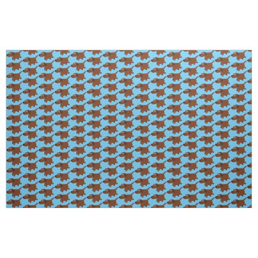 Cute Cartoon Chocolate Labrador Fabric Stof (Yard (91,4 cm))