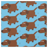 Cute Cartoon Chocolate Labrador Fabric Stof (Swatch)