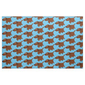Cute Cartoon Chocolate Labrador Fabric Stof (Fat Quarter)