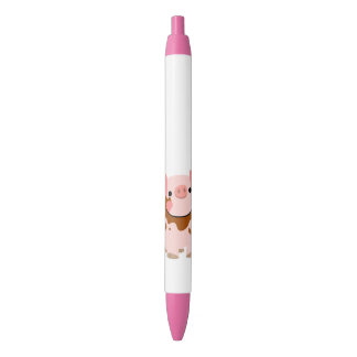 Cute Cartoon Chocolate Pig Zwarte Inkt Pen