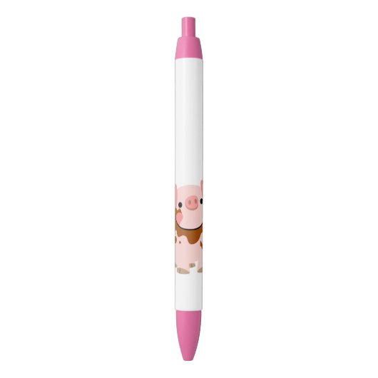 Cute Cartoon Chocolate Pig Zwarte Inkt Pen (Voorkant Verticaal)