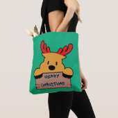 Cute Cartoon Christmas Reindeer  Tote Bag (Dichtbij)
