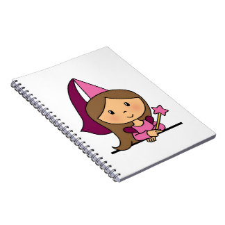 Cute Cartoon Clip Art Princess in een roze dress Notitieboek