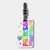 Cute Cartoon Clip Art Rainbow Princess Tiara Bagagelabel (Voorkant verticaal)