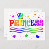 Cute Cartoon Clip Art Rainbow Princess Tiara Briefkaart (Voorkant / Achterkant)