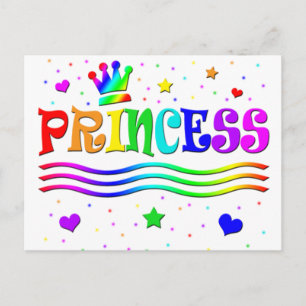 Cute Cartoon Clip Art Rainbow Princess Tiara Briefkaart