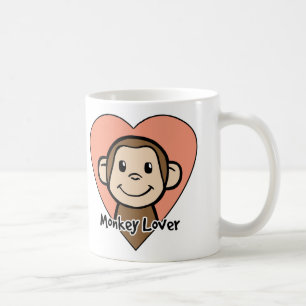 Cute Cartoon Clip Art Smile Monkey Love in Heart Koffiemok