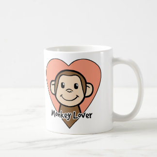 Cute Cartoon Clip Art Smile Monkey Love in Heart Koffiemok