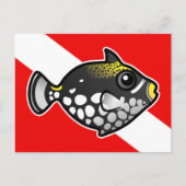 Cute Cartoon Clown Triggerfish Dive Vlag Briefkaart (Voorkant)