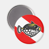 Cute Cartoon Clown Triggerfish Dive Vlag Magneet (Voorkant / Achterkant)