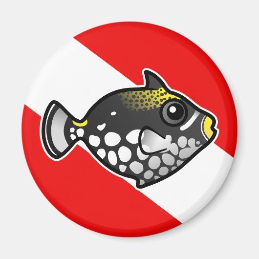 Cute Cartoon Clown Triggerfish Dive Vlag Magneet (Voorkant)