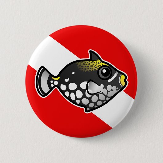 Cute Cartoon Clown Triggerfish Dive Vlag Ronde Button 5,7 Cm (Voorkant)