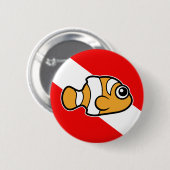 Cute Cartoon Clownfish Dive Vlag Ronde Button 5,7 Cm (Voorkant /achterkant)