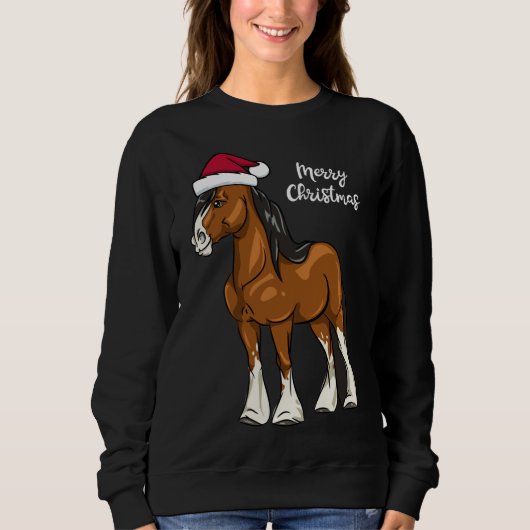 Cute Cartoon Clydesdale Draft Horse Trui (Voorkant)