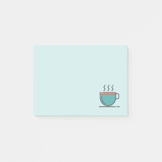 Cute Cartoon Coffee Tea Mok Post-it® Notes (Voorkant)