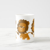 Cute Cartoon Content Lion Bone China Mok (Voorkant)