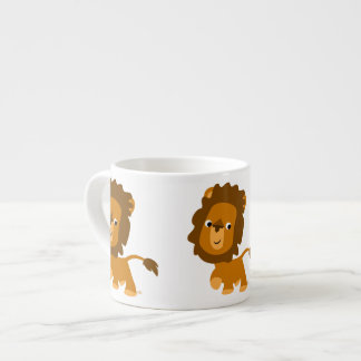 Cute Cartoon Content Lion Espresso Mok