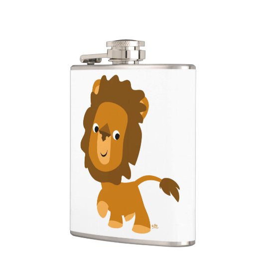 Cute Cartoon Content Lion Hip Flask Heupfles (Links)