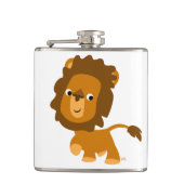 Cute Cartoon Content Lion Hip Flask Heupfles (Voorkant)