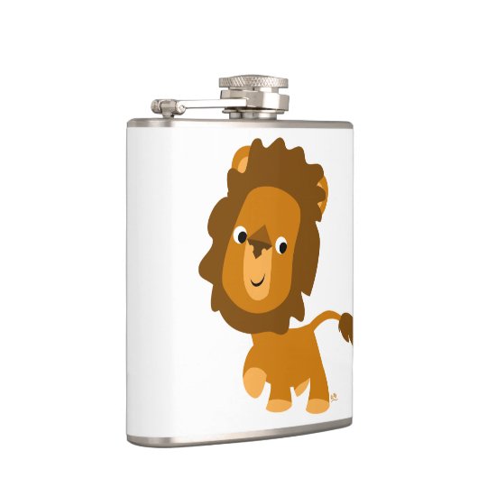 Cute Cartoon Content Lion Hip Flask Heupfles (Rechts)