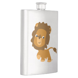 Cute Cartoon Content Lion Klassieke kolf Flacon