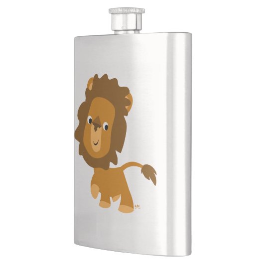 Cute Cartoon Content Lion Klassieke kolf Flacon (Links)