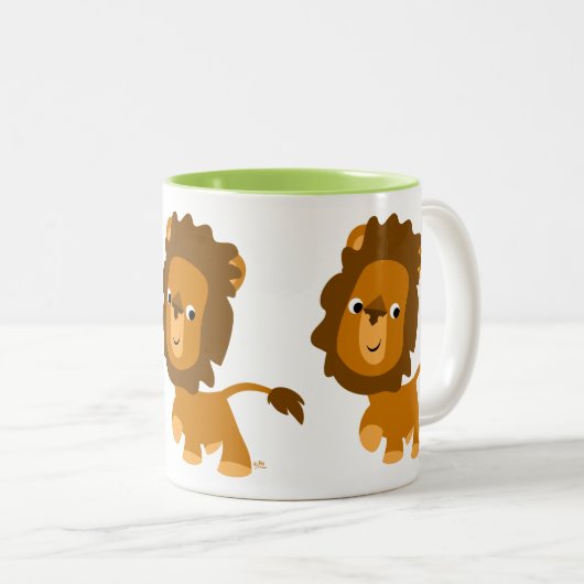Cute Cartoon Content Lion Mok (Voorkant rechts)