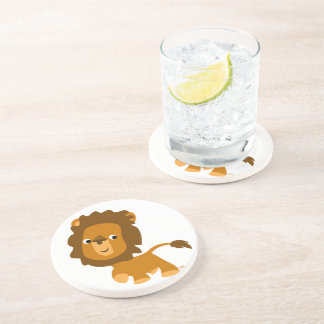Cute Cartoon Content Lion Onderzetter