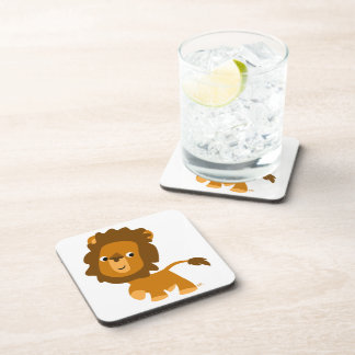 Cute Cartoon Content Lion Onderzetters set