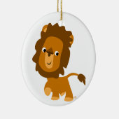 Cute Cartoon Content Lion Ornament (Rechts)