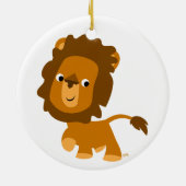 Cute Cartoon Content Lion Ornament (Achterkant)