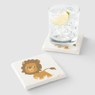 Cute Cartoon Content Lion Stone Onderzetter