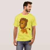 Cute Cartoon Content Lion T-shirt (Voorkant volledig)